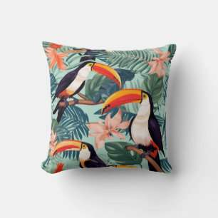Tropical Parrot Cushion