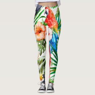 Tropical parrot leggings