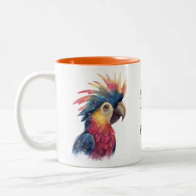 Tropical Parrot Mug – Colourful Bird with Custom T (Gauche)