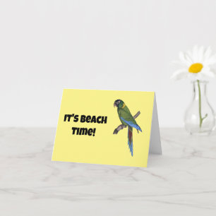 Tropical Parrot Painting for Bird or Beach Lovers Card