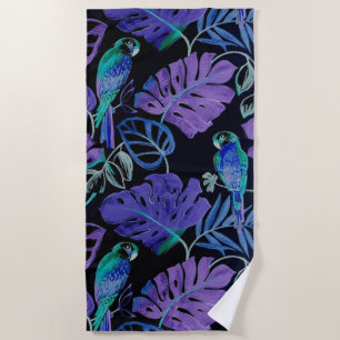 Tropical Parrot Paradise Beach Towel