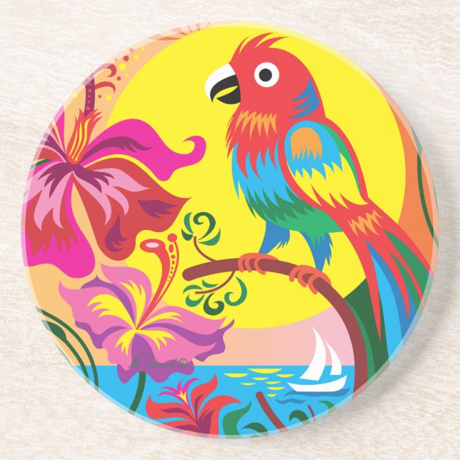 Tropical Parrot Paradise Coaster (Front)
