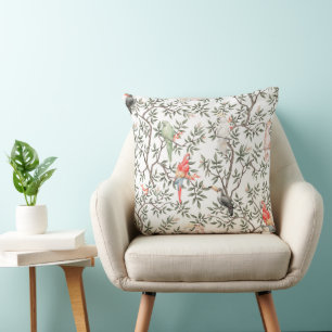 Tropical Parrot Pattern Throw Pillow