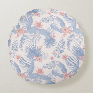 Tropical Parrot Theme Round Pillow