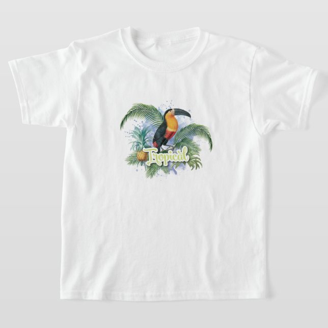 Tropical Parrot Theme T-Shirt (Laydown)