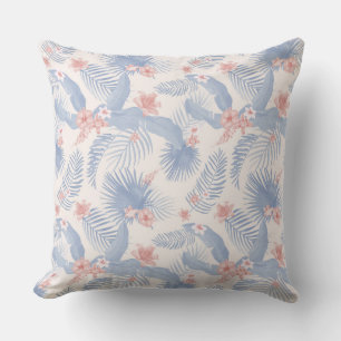 Tropical Parrot Theme Throw Pillow