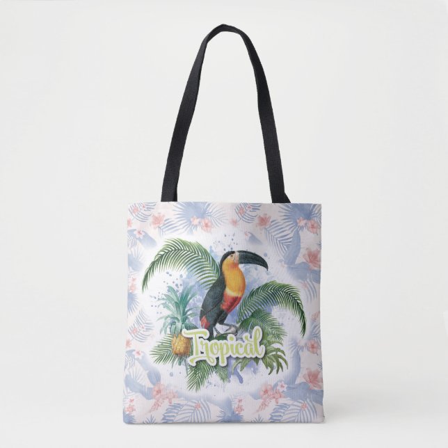 Tropical Parrot Theme Tote Bag (Front)