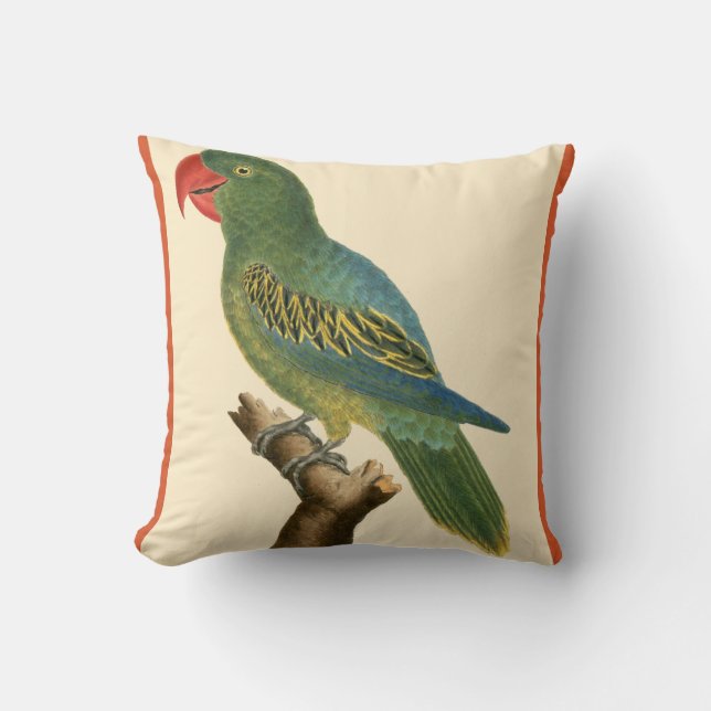 Tropical Parrot Throw Pillow (Front)