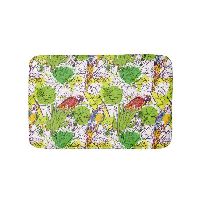 Tropical Parrots Bath Mat (Front)