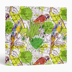 Tropical Parrots Binder