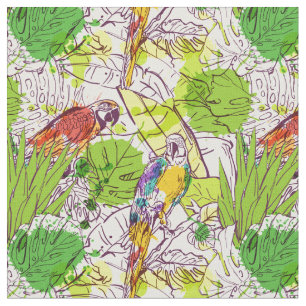 Tropical Parrots Fabric