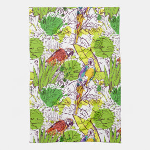 Tropical Parrots Kitchen Towel