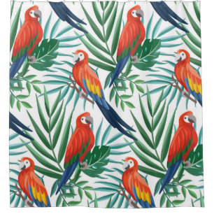Tropical Parrots: Lush Palm Seamless