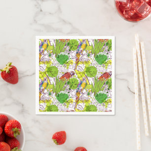 Tropical Parrots Napkin