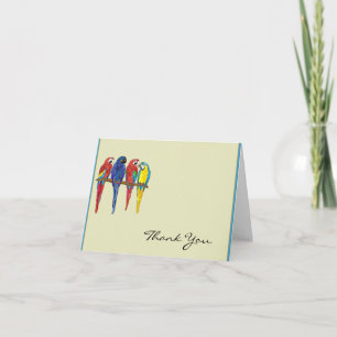 Tropical Parrots Thank You Card