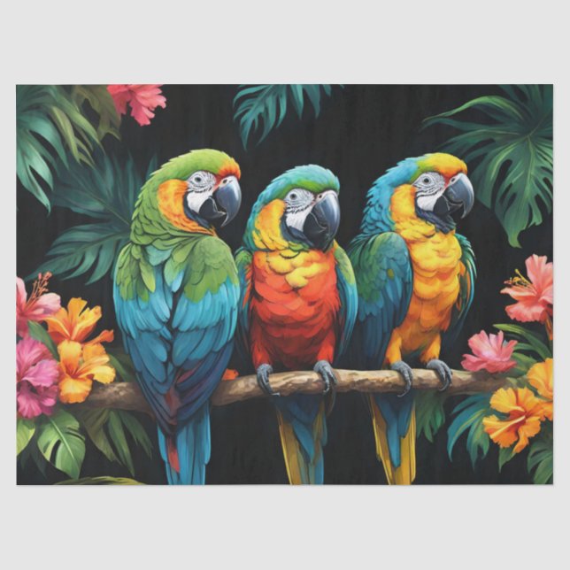 Tropical Parrots Tissue Paper (Front)