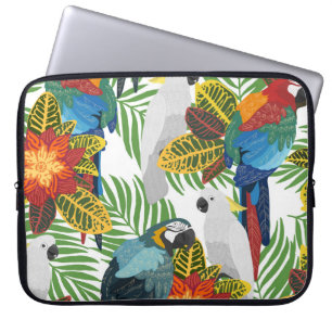 Tropical parrots, vintage seamless pattern. laptop sleeve