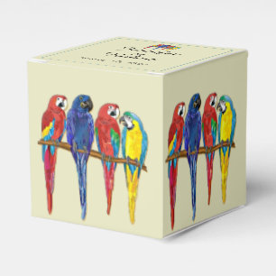 Tropical Parrots Wedding Favor Box
