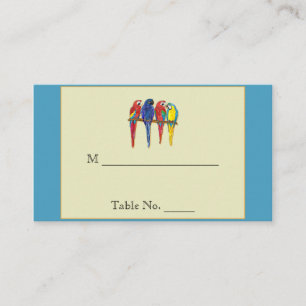 Tropical Parrots Wedding Place Cards