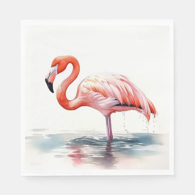 Tropical Party Flamingo Napkin (Front)