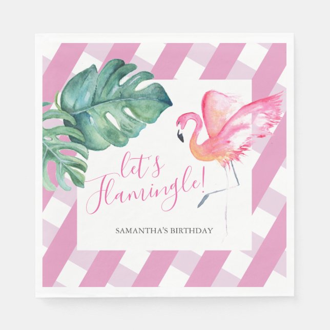 Tropical Party Personalized Birthday Napkins (Front)