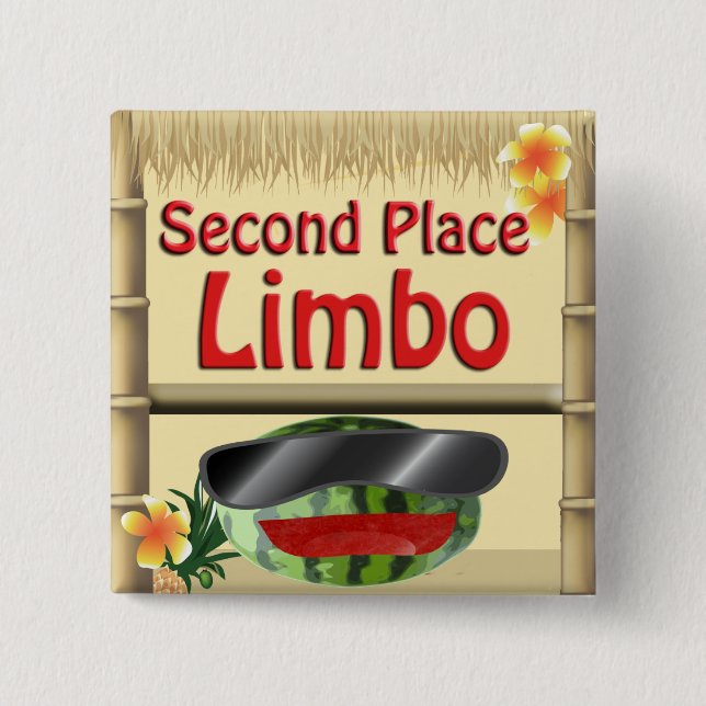 Tropical Party Tiki Hut  2nd Place Limbo Button (Front)