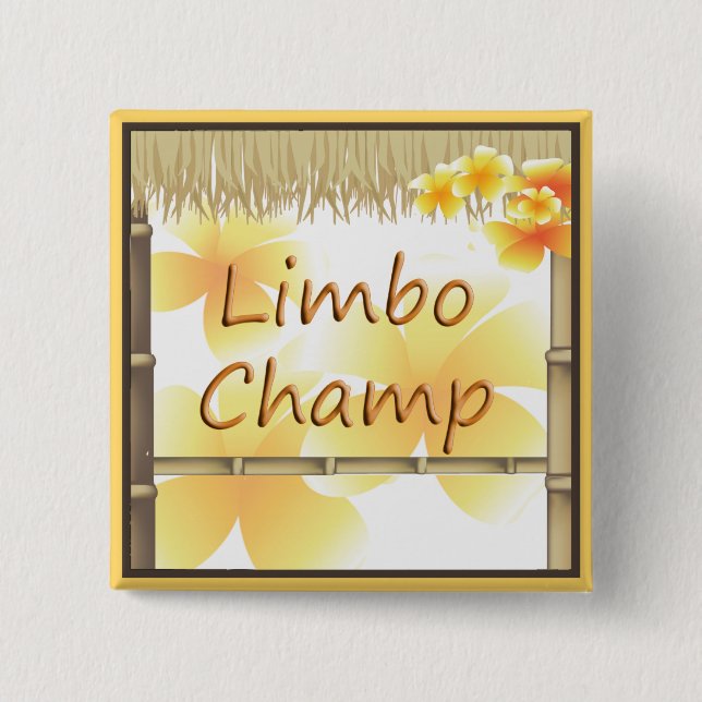 Tropical Party Tiki Hut  Limbo Champ Button (Front)