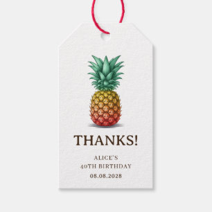 Tropical party with retro pineapple gift tags