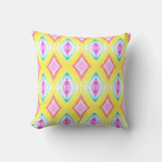 Tropical Pastel Diamond Pattern Throw Pillow