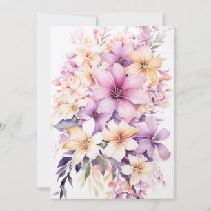 Tropical Pastel Floral Bouquet Mothers Day Wedding Holiday Card