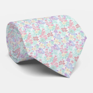 Tropical Pastel Floral Pattern Tie