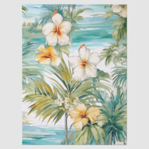 Tropical Pastel Hibiscus Decoupage Tissue Paper