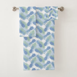 Tropical Pastel Pineapple Pattern Bath Towel Set