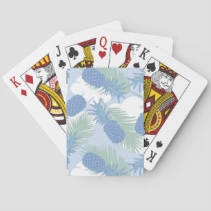 Tropical Pastel Pineapple Pattern Playing Cards