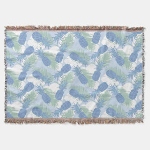 Tropical Pastel Pineapple Pattern Throw Blanket