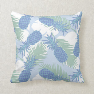 Tropical Pastel Pineapple Pattern Throw Pillow