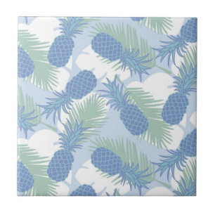 Tropical Pastel Pineapple Pattern Tile
