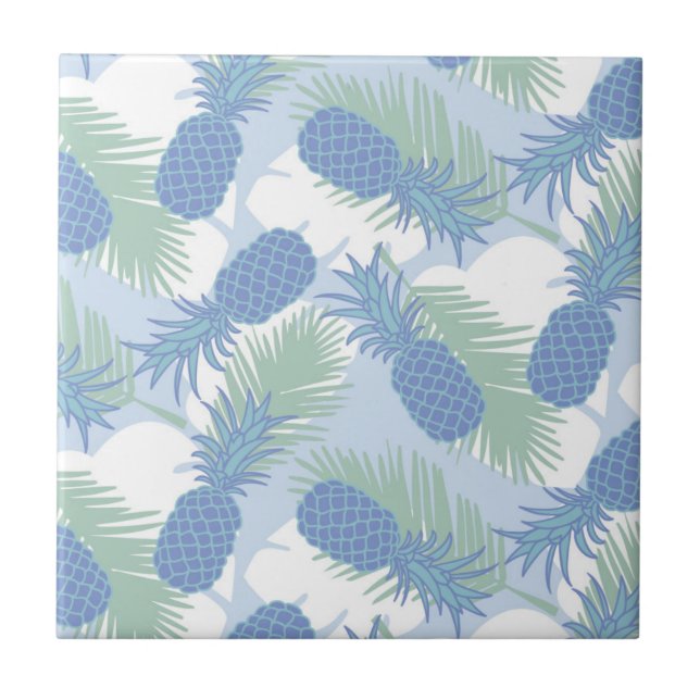 Tropical Pastel Pineapple Pattern Tile (Front)