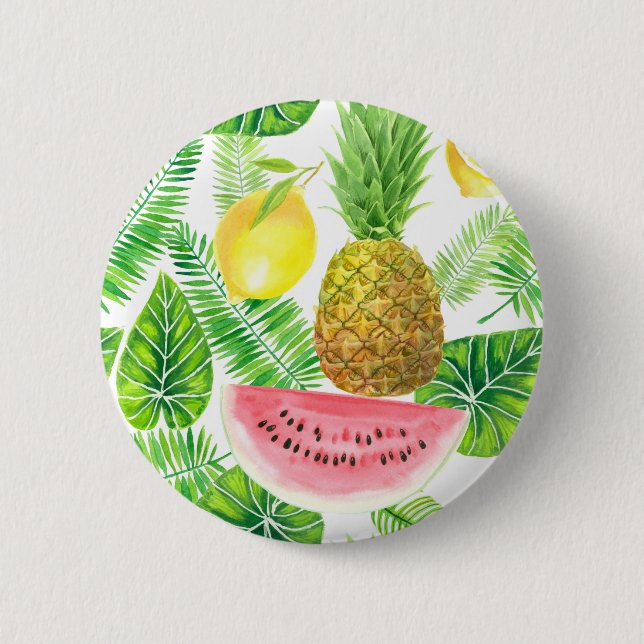 Tropical pattern 2 inch round button (Front)