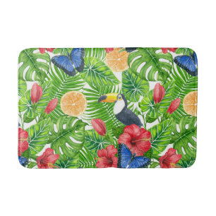 Tropical pattern bath mat