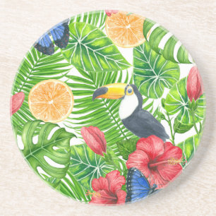 Tropical pattern coaster