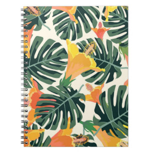 Tropical pattern. Colourful textile texture. exoti Notebook