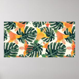 Tropical pattern. Colourful textile texture. exoti Poster
