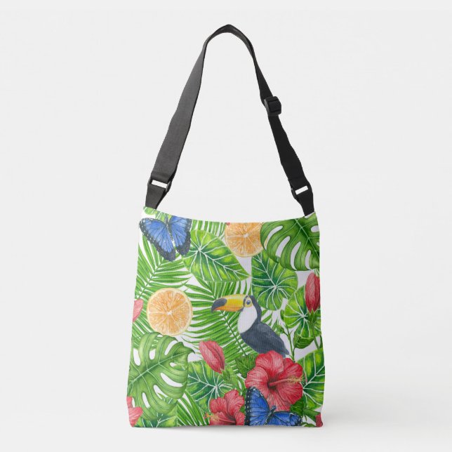 Tropical pattern crossbody bag (Front)