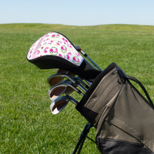 Tropical Pattern, Flamingos, Flowers, Your Name Golf Head Cover