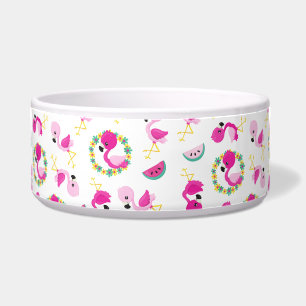 Tropical Pattern, Flamingos, Watermelons, Flowers