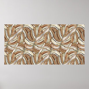 Tropical pattern. Graphic design with amazing mons Poster