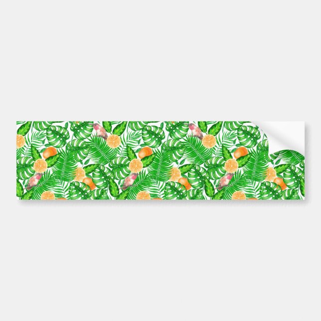 Tropical pattern, hummingbirds II Bumper Sticker (Front)