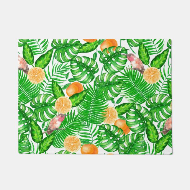 Tropical pattern, hummingbirds II Doormat (Front)