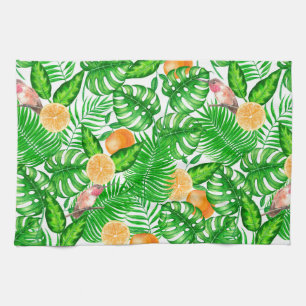 Tropical pattern, hummingbirds II Kitchen Towel
